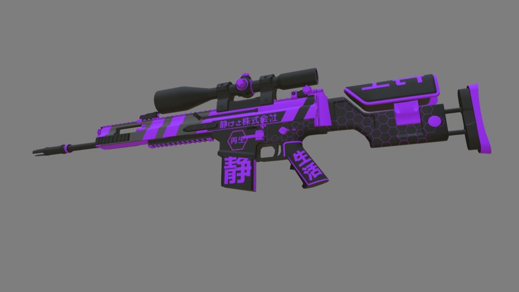 A purple and black skin for the Scar-20 - Scar-20 | YOSURU - 3D model by REEESkins 3d model