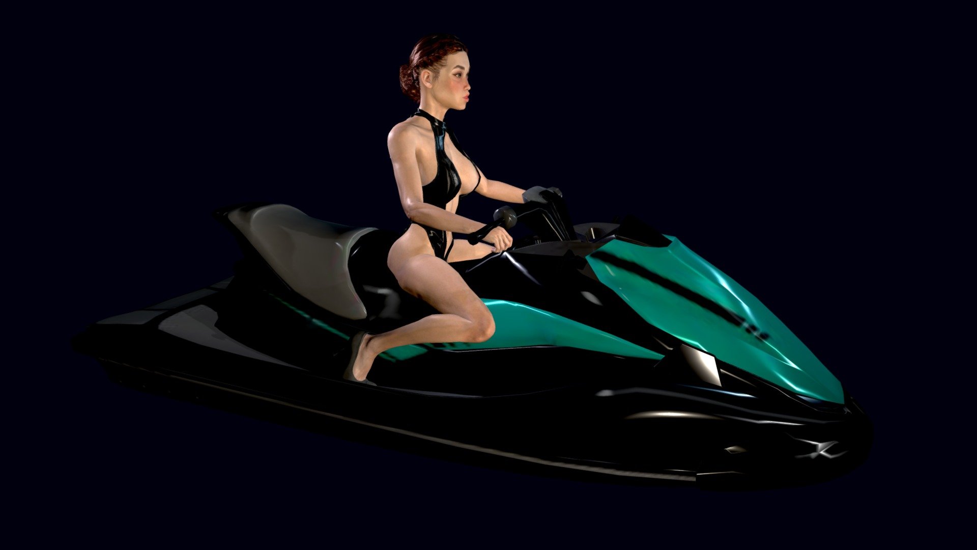 Girl 15 - female riding jetski in bikini - Girl 15 - Female Riding Jetski - 3D model by AR3X (@cg-girls) 3d model