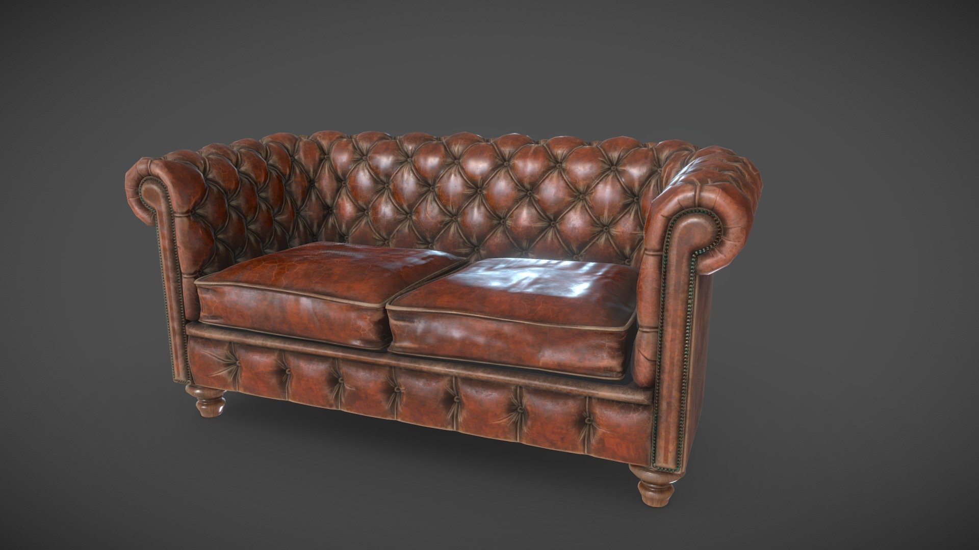 Chesterfield sofa - Buy Royalty Free 3D model by hymer 3d model