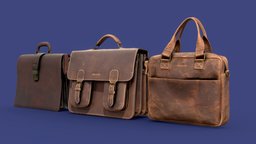 Leather Bag Pack 02 leather, bags, multiple, cuero, photogrammetry, scan, maletas