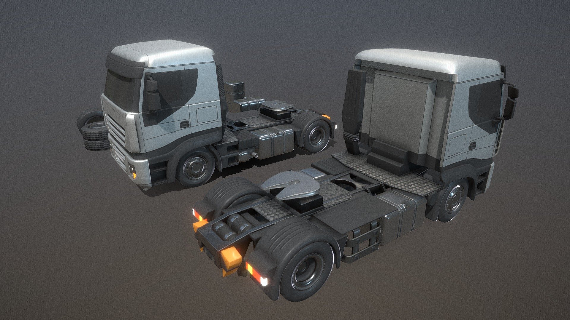 Here is the rigged low poly version of the truck with 2 axles. 


High-Poly Version

Included models:


Truck_2_axis_rigged 
Object Dimensions -  3.158m x 6.262m x 3.077m
Vertices = 6817
Polygons = 7853



Truck-2-axis_not_rigged 
Object Dimensions -  3.158m x 6.262m x 3.284m
Vertices = 7665
Polygons = 8787



Tank_truck_2_axis 
Object Dimensions -  0.703m x 1.162m x 0.732m
Vertices = 284
Polygons = 396



Wheel_1_truck-2-axis 
Object Dimensions -  0.370m x 1.035m x 1.035m
Vertices = 122
Polygons = 144



Wheel_2_truck-2-axis 
Object Dimensions -  0.671m x 1.029m x 1.029m
Vertices = 302
Polygons = 324


Last update:
23:17:34  13.06.22




Demo Video



3d modeled, textured, rigged and animated by 3DHaupt with Blender-2.93


 - Truck 2-Axis (Rigged Low-Poly Version) - Buy Royalty Free 3D model by VIS-All-3D (@VIS-All) 3d model
