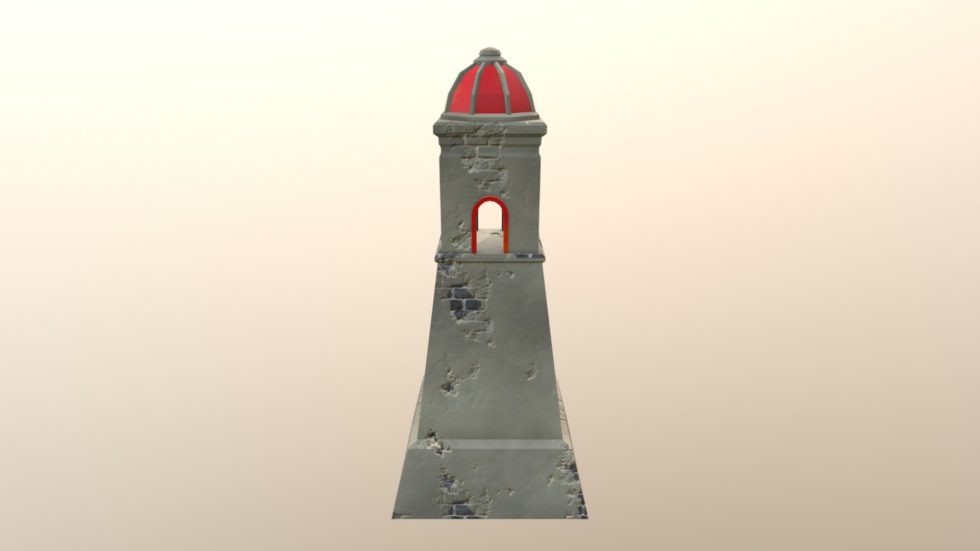 Simple defense tower for an upcoming moba game 3d model