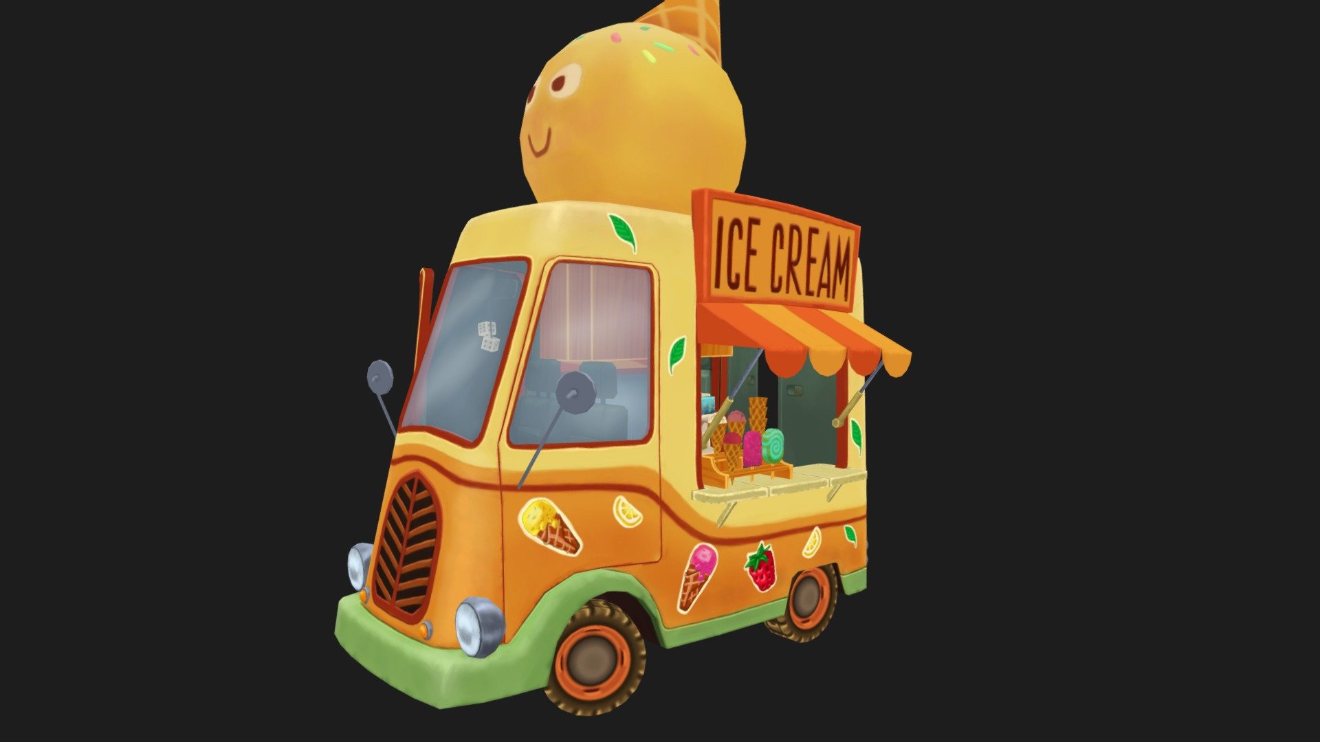 Who needs ice cream?
Low-poly model for video games. 2 textures 2k png.
There is a source file in Blender. The model has a rig 3d model