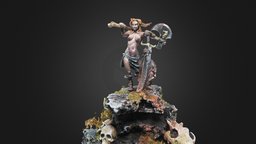 Kaanyl-Tyr warrior, painting, barbarian, miniatures, figone