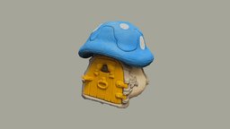 SMURFS HOUSE TOY mushroom, little, toy, vintage, toys, smurfs, house, realityscan