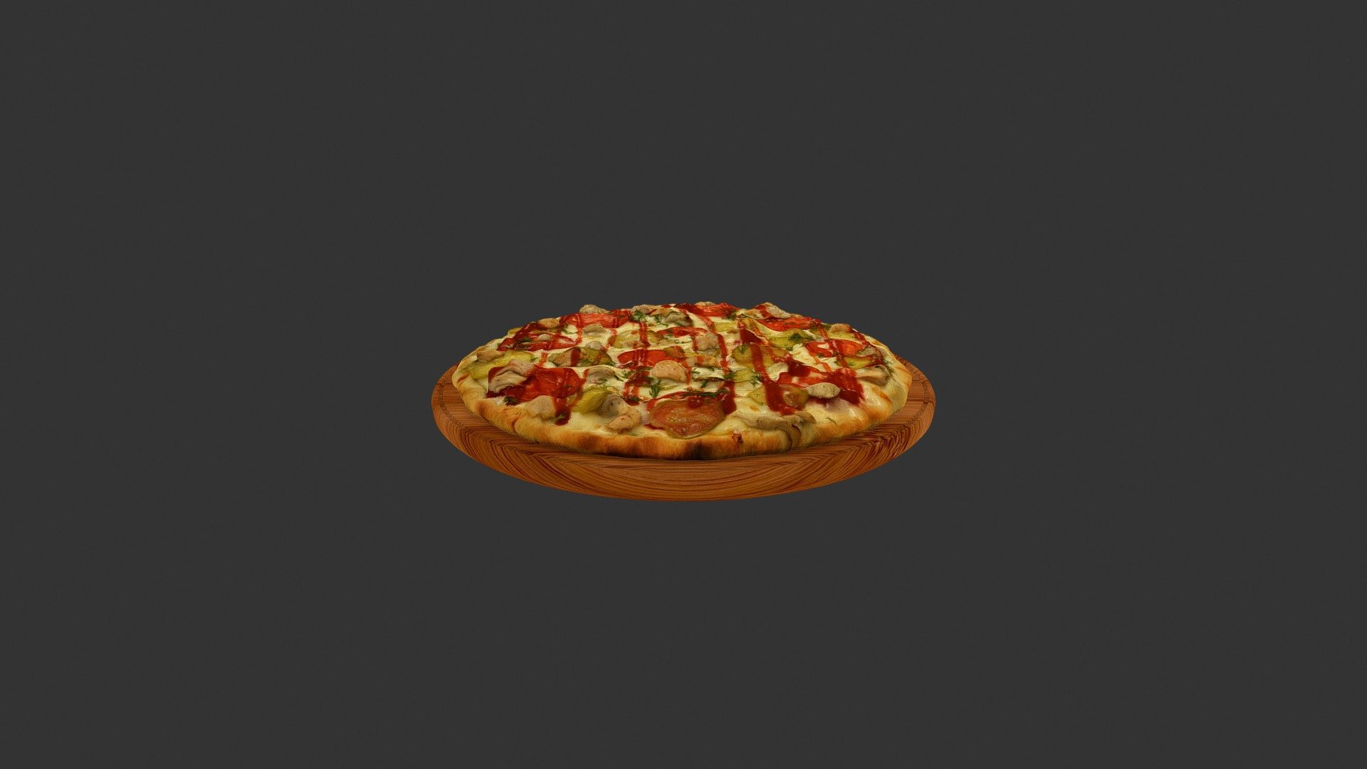 Піца Карні біаче (ketchup_tomatoes_meat_pizza) - 3D model by alex.alexandrov.a 3d model