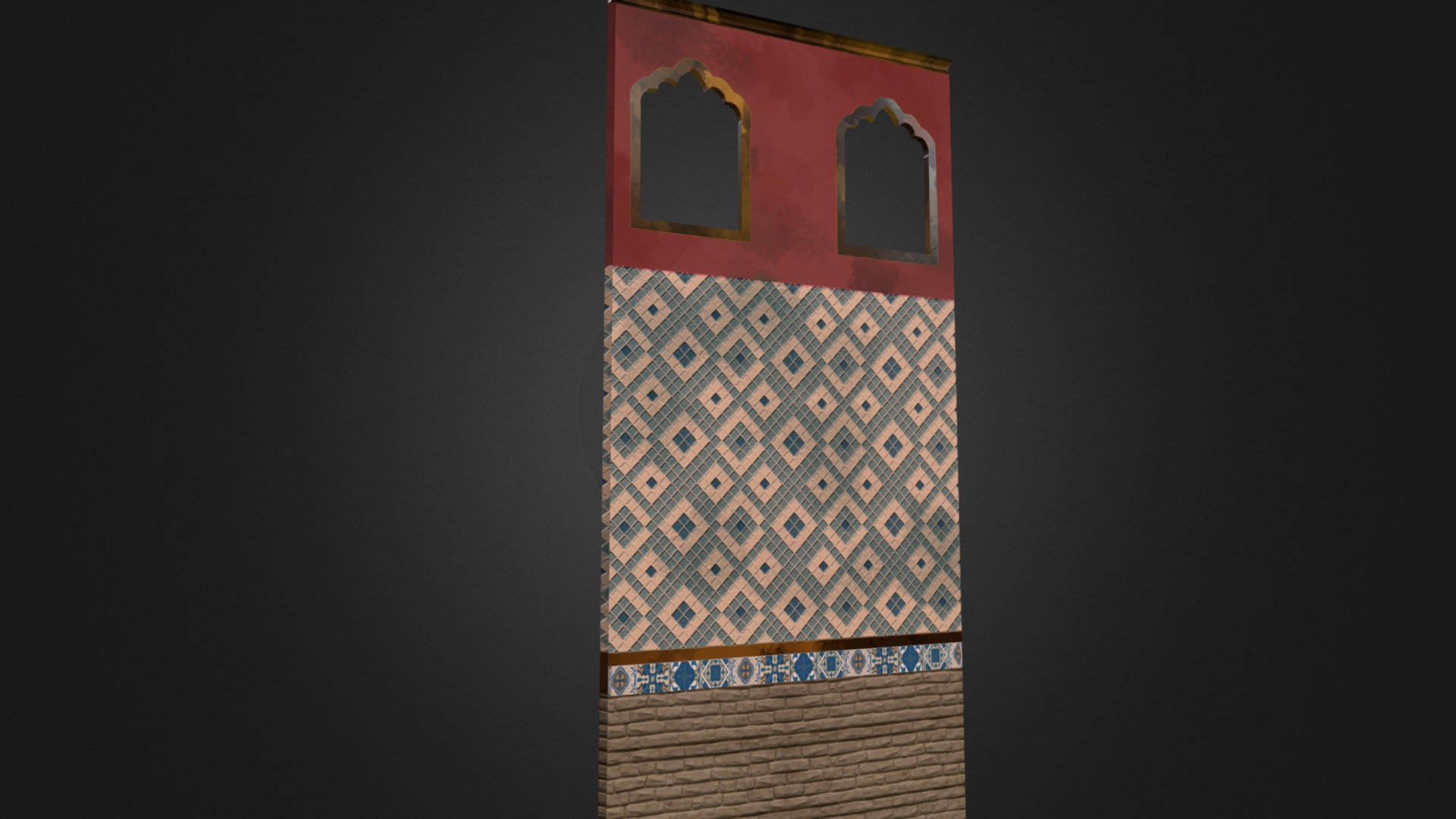 A Piece of My Persian Temple - Persian Temple Wall - 3D model by Tiffey 3d model