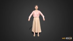 [Game-ready] Asian Woman Scan A-Posed 10 body, topology, people, standing, asian, bodyscan, ar, posed, woman, game-ready, korean, tweed, woman3d, character, low-poly, photogrammetry, lowpoly, scan, female, human, gameready, aposed, noai, twopiece