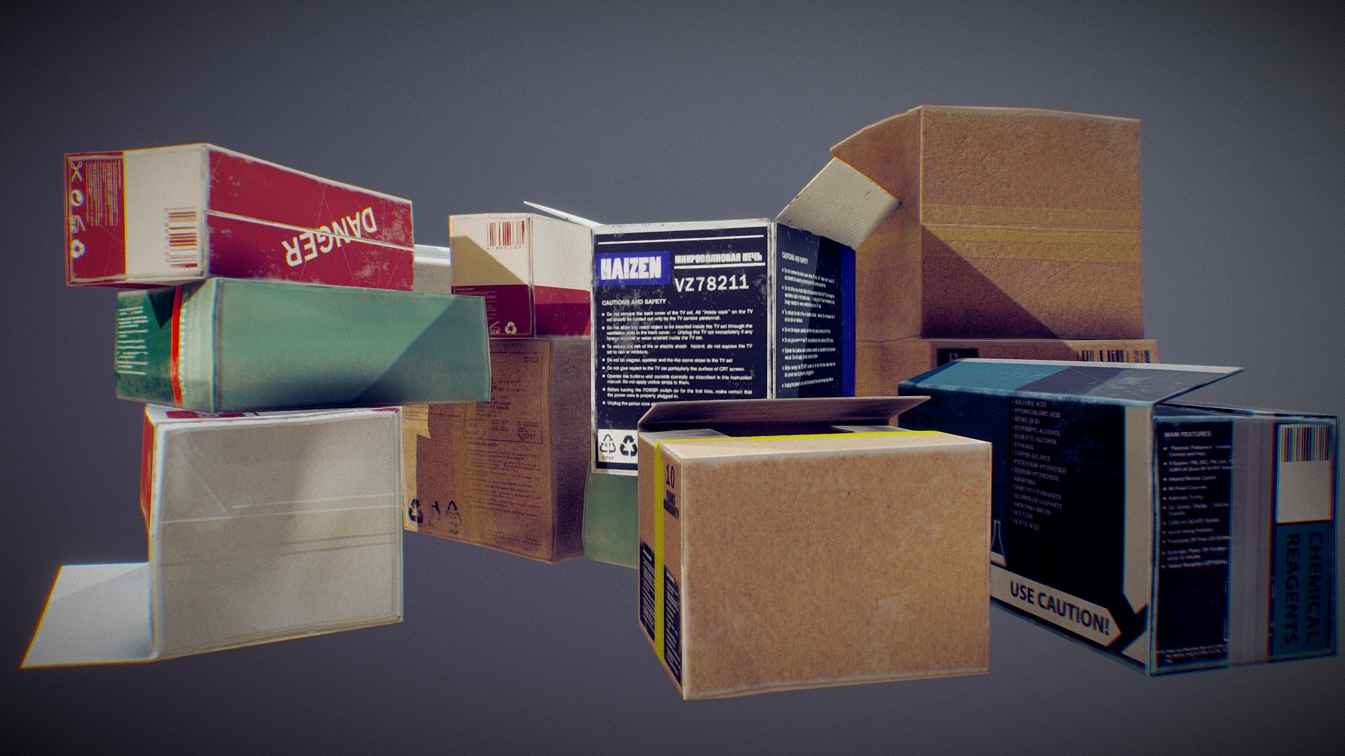 Carton Box Final - Download Free 3D model by Anton Stepanov (@AntonStepanov) 3d model