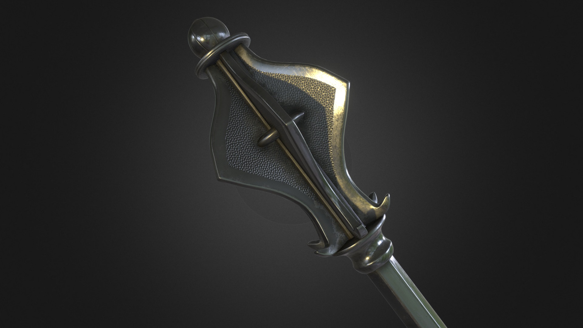 Realistic medieval flanged mace - Flanged Mace - Buy Royalty Free 3D model by Samize 3d model
