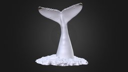 Humpback Whale Tail Off The Water-3D Printable animals, wild, miniature, ocean, miniatures, figurines, decor, whale, humpback, wildlife, animal