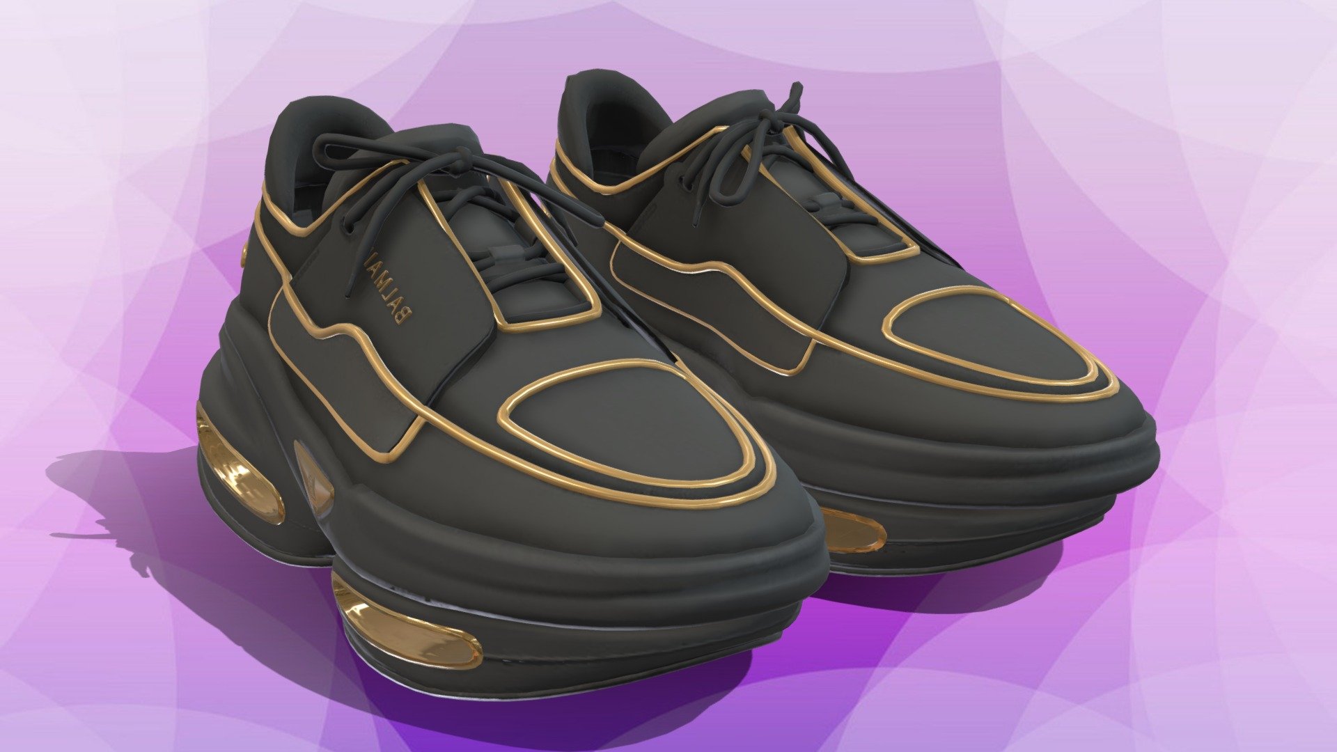 A Very Detailed scanned shoes with High-Quality .Reay to use in virtual try on project and game sim 4 or second life.

The Mesh is UV unwrapped.The length of all my shoes is about 24cm.

4096x4096 difuse Texture Map jpg format，in the compressed file rar.

The textures is lighting baked,the texture is uploaded to preview images.

File contains :

FBX .OBJ .stl.collada(dae).Difuse map Texture(jpg format).

If you want to change the colorway of the shoes, it is easy to do it with photopshop. If you want to change the colorway or decrease the polycourt ,I am willing to do it.

This is a professional scanning agency, if you want any other shoes, Don't hesitate to tell me.It will helps a lot.we are available for custom shoes scan.

Don't forget to check my other sneakers,Have a nice day：） - Balmain Sneakers B fashion techwear sneaker - Buy Royalty Free 3D model by Vincent Page (@vincentpage) 3d model