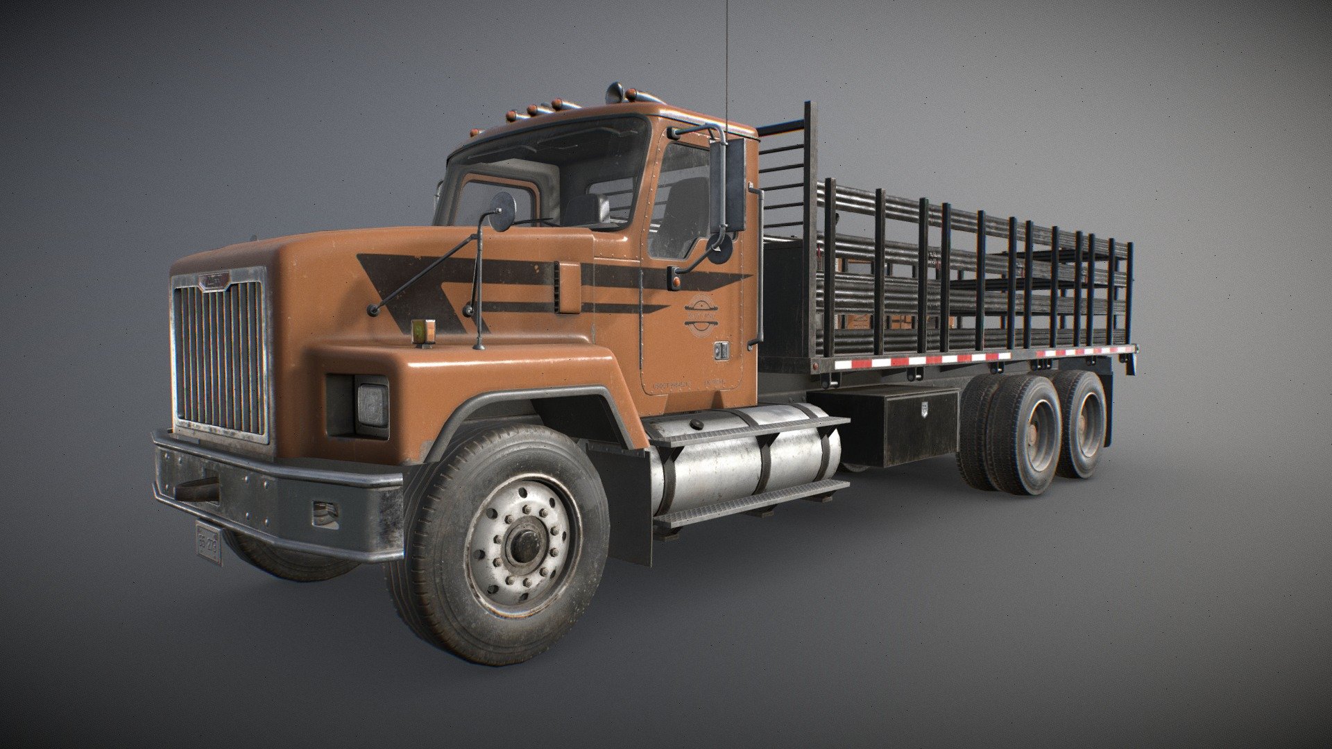 Low Poly generic Classic Flatbed Truck 3D model:




Real-world scale and centered.

Doors, wheels, steering wheel, and flatbed barrier are separated and can be easily removed or rigged/animated (model not animated)

Interior is a separate object to detach if needed

2 versions included: With flatbed barrier and without

All branding and labels are custom made

Model also compatible with other &ldquo;Classic Truck