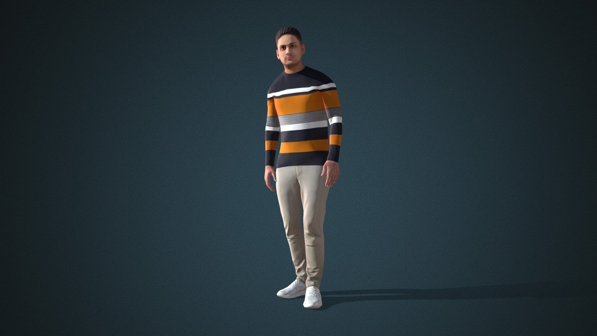 Do you like this model?  Free Download more models, motions and auto rigging tool AccuRIG (Value: $150+) on ActorCore
 
This model includes 2 mocap animations: Male_Idle, Male_talk. Get more free motions

Design for high-performance crowd animation.

Buy full pack and Save 20%+: Young Fashion Vol.2


SPECIFICATIONS

✔ Geometry : 7K~10K Quads, one mesh

✔ Material : One material with changeable colors.

✔ Texture Resolution : 4K

✔ Shader : PBR, Diffuse, Normal, Roughness, Metallic, Opacity

✔ Rigged : Facial and Body (shoulders, fingers, toes, eyeballs, jaw)

✔ Blendshape : 122 for facial expressions and lipsync

✔ Compatible with iClone AccuLips, Facial ExPlus, and traditional lip-sync.


About Reallusion ActorCore

ActorCore offers the highest quality 3D asset libraries for mocap motions and animated 3D humans for crowd rendering 3d model