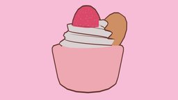 Swirl Cupcake cute, cupcake, stylised, cel, cartoon
