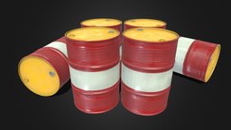 Game Ready PBR VR Metal Oil Drum Gas drum, barrel, gas, oil, metal, water, substancepainter, substance, container