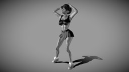 Cute Asian Girl in Miniskirt Dancing