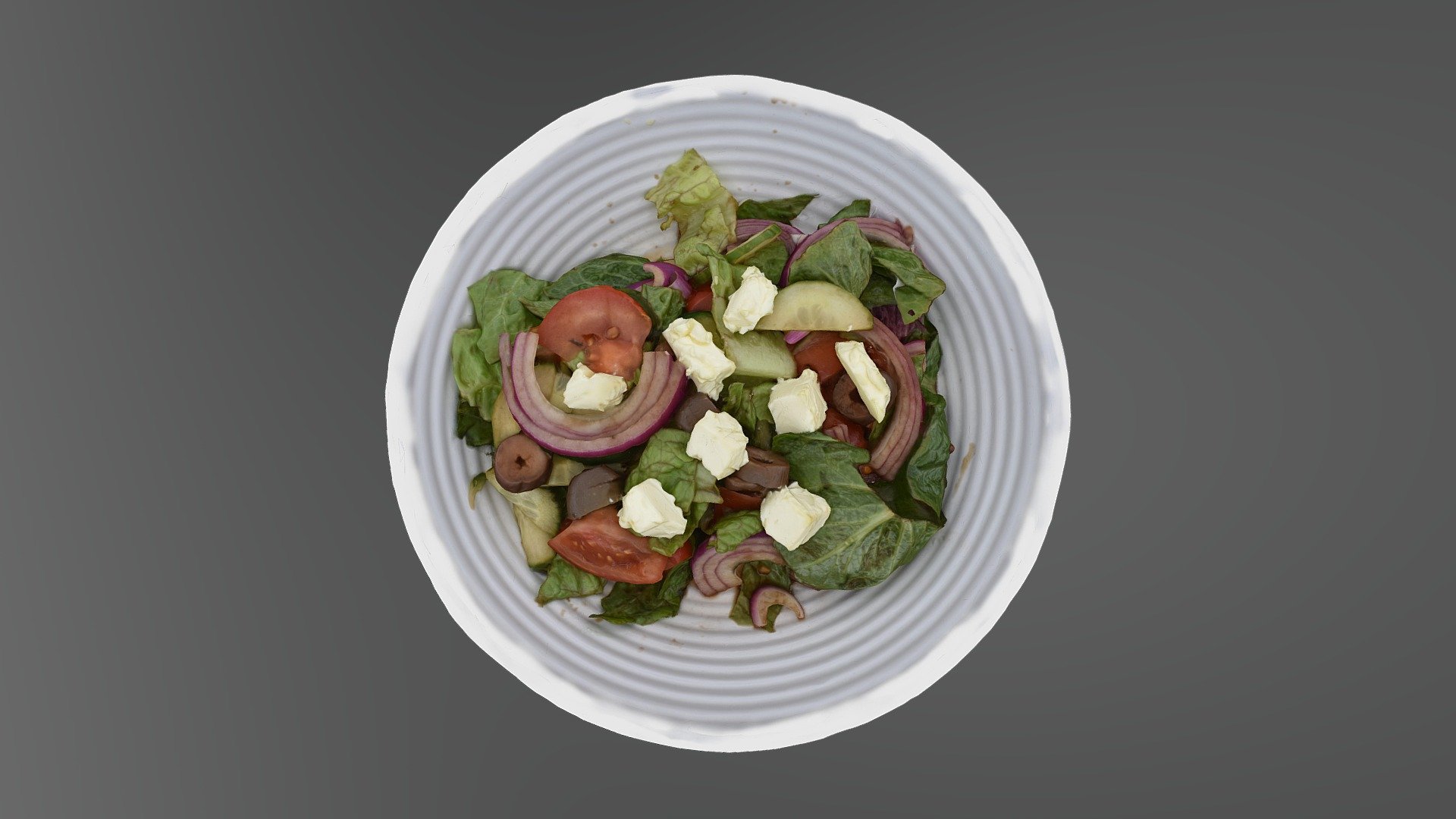 A 3D model of Greek Salad dish - Greek Salad - 3D model by DeliDish 3d model