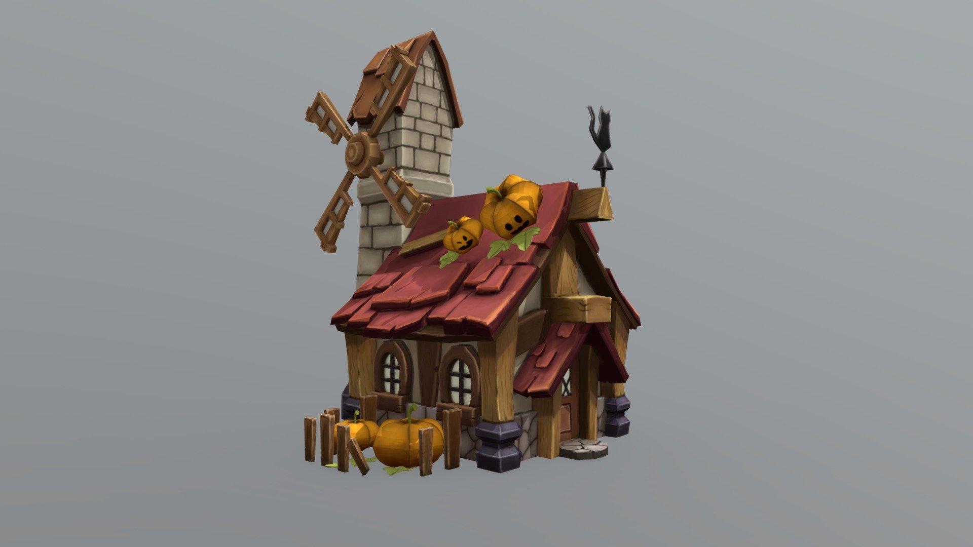 Low poly model based on the concept art &ldquo;Pumpkin, Farmer's House