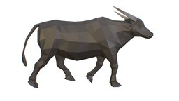 Animated Black Asian Bull Lowpoly Art Style horns, cow, grass, style, meat, polygonal, buffalo, asian, bull, india, bali, thailand, farm, bovine, bison, beautiful, beef, grazing, lowpolyart, triangular, cattle, multicolor, chopped, hooves, chewing, polygonart, polygonalart, 3d, art, lowpoly, animation, animated, black, village, triangularstyle