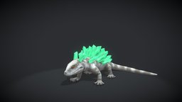 Crystalline Reptile videogame, lizard, crystal, rts, stoneage, rts-game, warparty, 3d, animal, animation