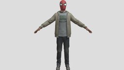 Spiderman Masked marvel, civilian, masked, multiverse, 3dmodel, textured, rigged, amazingspiderman