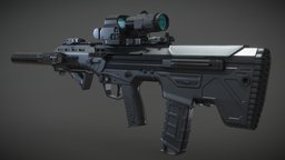 MDR full stock rifle, realistic, assault-rifle, mdr, weapon, hardsurface, highpoly
