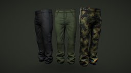 Cargo Pants pants, low-poly-model, blender, cargo-pants