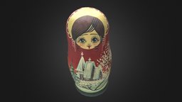 Russian Nesting Doll (Matryoshka doll) vintage, doll, russian, russia, matryoshka, decor, nesting, realitycapture, photogrammetry, wood, 1scanaday