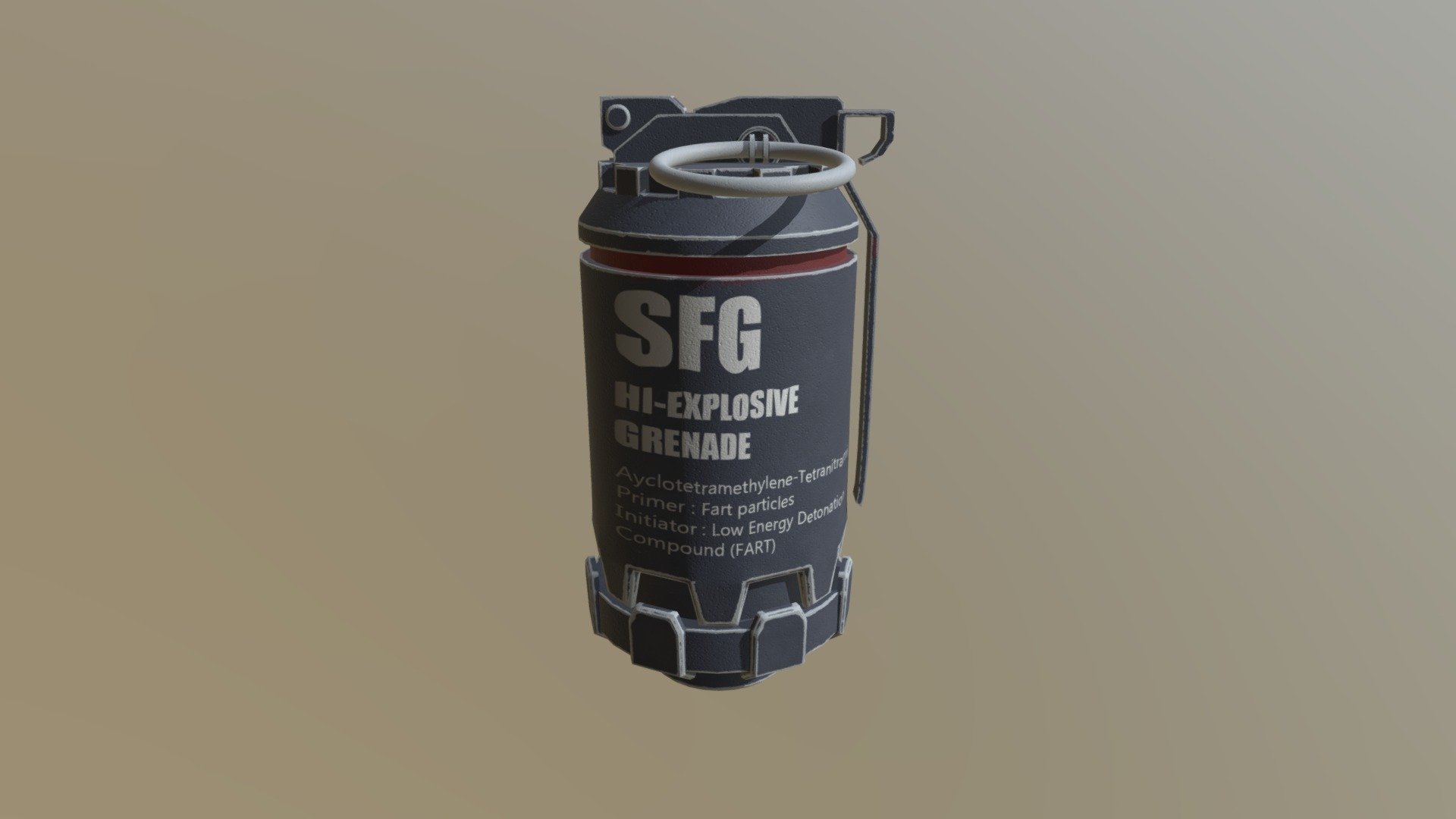 My first ever attempt at UV mapping and texturing after modeling - Staffordshire Bullterrier Grenade - 3D model by pachoracing 3d model