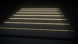 Realistic Steps stairs, photorealistic, lamps