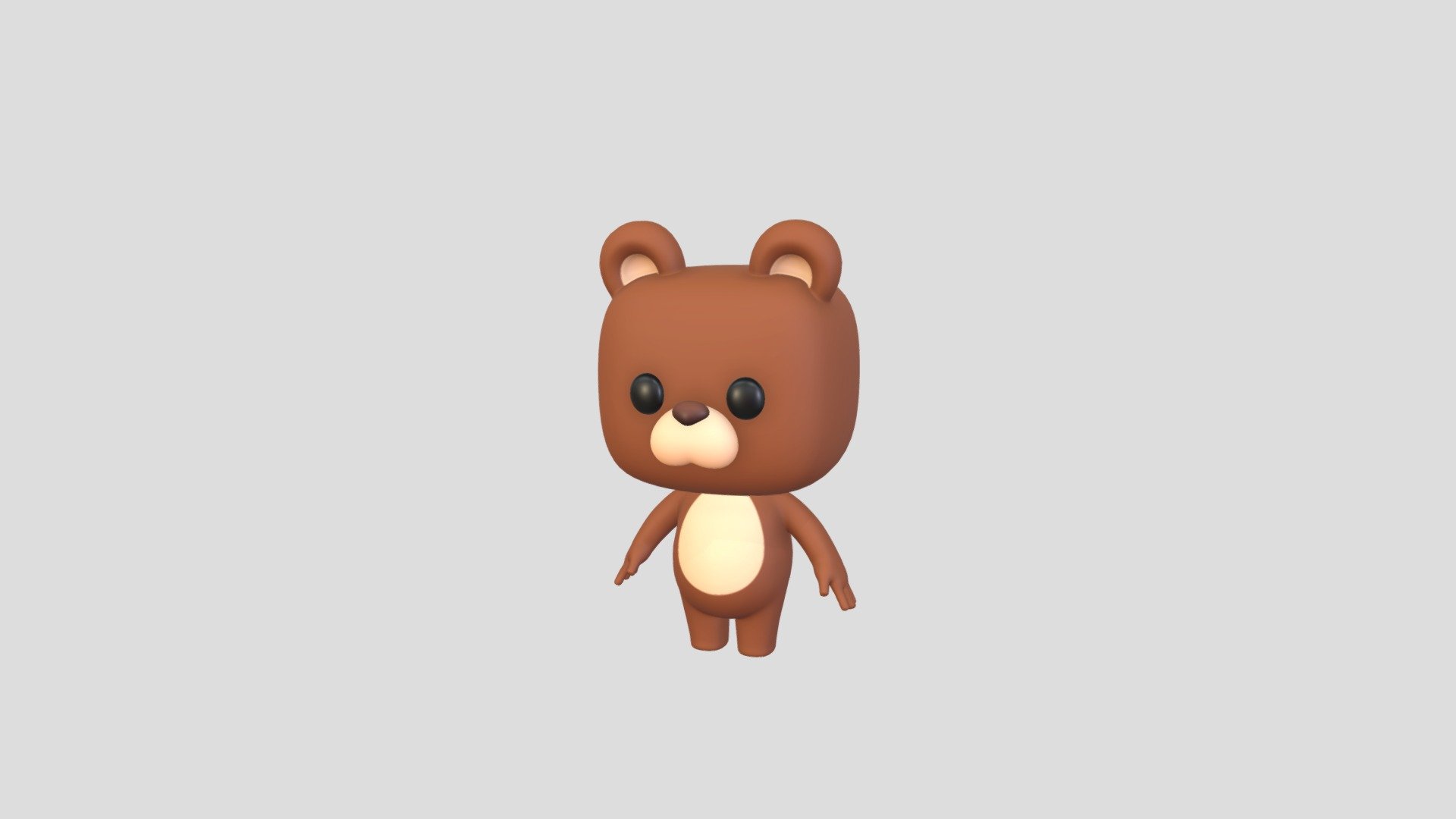 Cartoon Bear Character 3d model.      
    


Clean topology    

No Rig                          

Non-overlapping unwrapped UVs        
 
Ready for game engines 
 


File Formats       
 
3dsMax(2023) / FBX / OBJ   
 

PNG textures               

2048 x 2048 px               
 
( Base Color / Roughness ) 

                        

2,992 poly                         

3,044 vert                          
 - Cartoon Bear - Buy Royalty Free 3D model by Suphanee 3d model