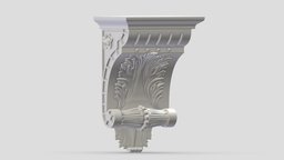 Scroll Corbel 51 stl, room, printing, set, element, luxury, console, architectural, detail, column, module, pack, ornament, molding, cornice, carving, classic, decorative, bracket, capital, decor, print, printable, baroque, classical, kitbash, pearlworks, architecture, 3d, house, decoration, interior, wall, pearlwork