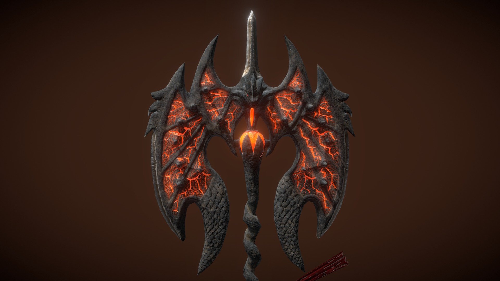 Dragon axe made from magma and lava, - Dragon Axe - Buy Royalty Free 3D model by Syed Hafiz (@syehafiz) 3d model