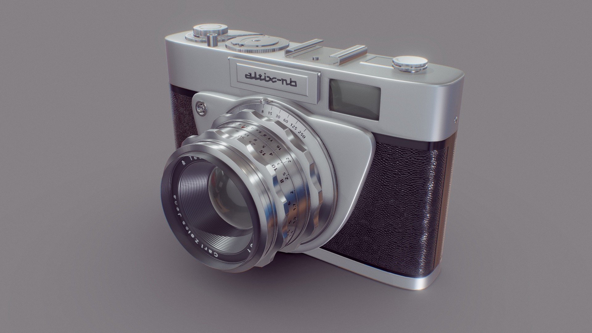 Old analog German camera from late 50's with Carl Zeiss Tessar Jena 2.8F / 50mm lens - Analog camera - altix-nb - Buy Royalty Free 3D model by gorzi (@gorzi90) 3d model