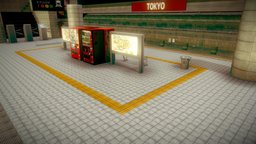 Japanese Subway Environment metro, subway, environment-art, environment-game, materialize, maya, 3d, photoshop, environment