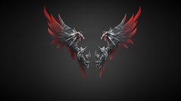 Animated Wing crimson sky, bow, wings, wings3d, crimson, fbx, esmeralda, wingman, bow-weapon, weapon, character, handpainted, lowpoly, characterdesign, wing, noai, createdwithai