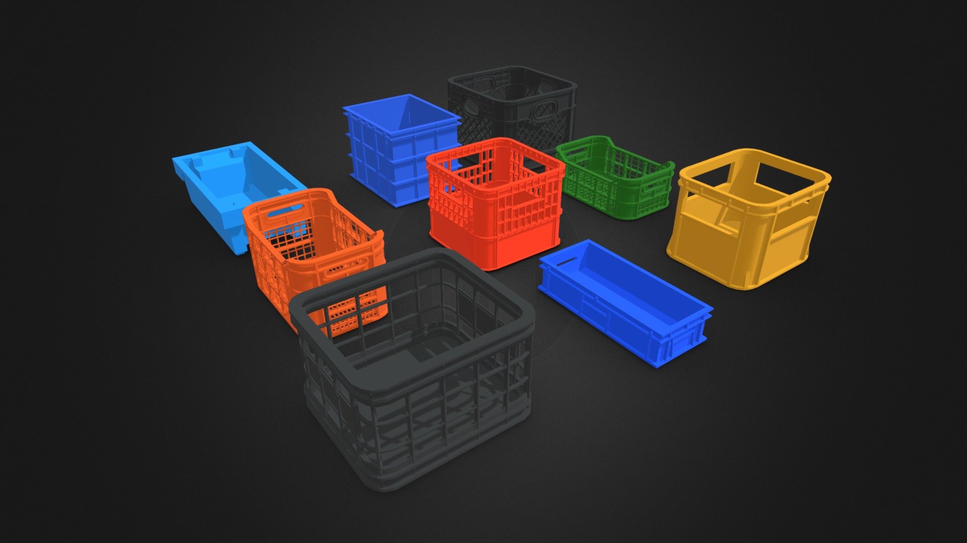 Plastic Crate 3D Model by ChakkitPP.




This model was developed in Blender 2.90.1

Unwrapped Non-overlapping and UV Mapping

Beveled Smooth Edges, No Subdivision modifier.


No Plugins used.




High Quality 3D Model.



Objects Detail :




Plastic Crate 1 Polygons 4396 / Vertices 4392

Plastic Crate 2 Polygons 14248 / Vertices 14166

Plastic Crate 3 Polygons 8248 / Vertices 8282

Plastic Crate 4 Polygons 3180 / Vertices 3206

Plastic Crate 5 Polygons 7464 / Vertices 8336

Plastic Crate 6 Polygons 11132 / Vertices 12848

Plastic Crate 7 Polygons 2960 / Vertices 3190

Plastic Crate 8 Polygons 8568 / Vertices 9576

Plastic Crate 9 Polygons 1628 / Vertices 1630

File Includes : 




fbx, obj / mtl, stl, blend
 - Plastic Crate - Buy Royalty Free 3D model by ChakkitPP 3d model