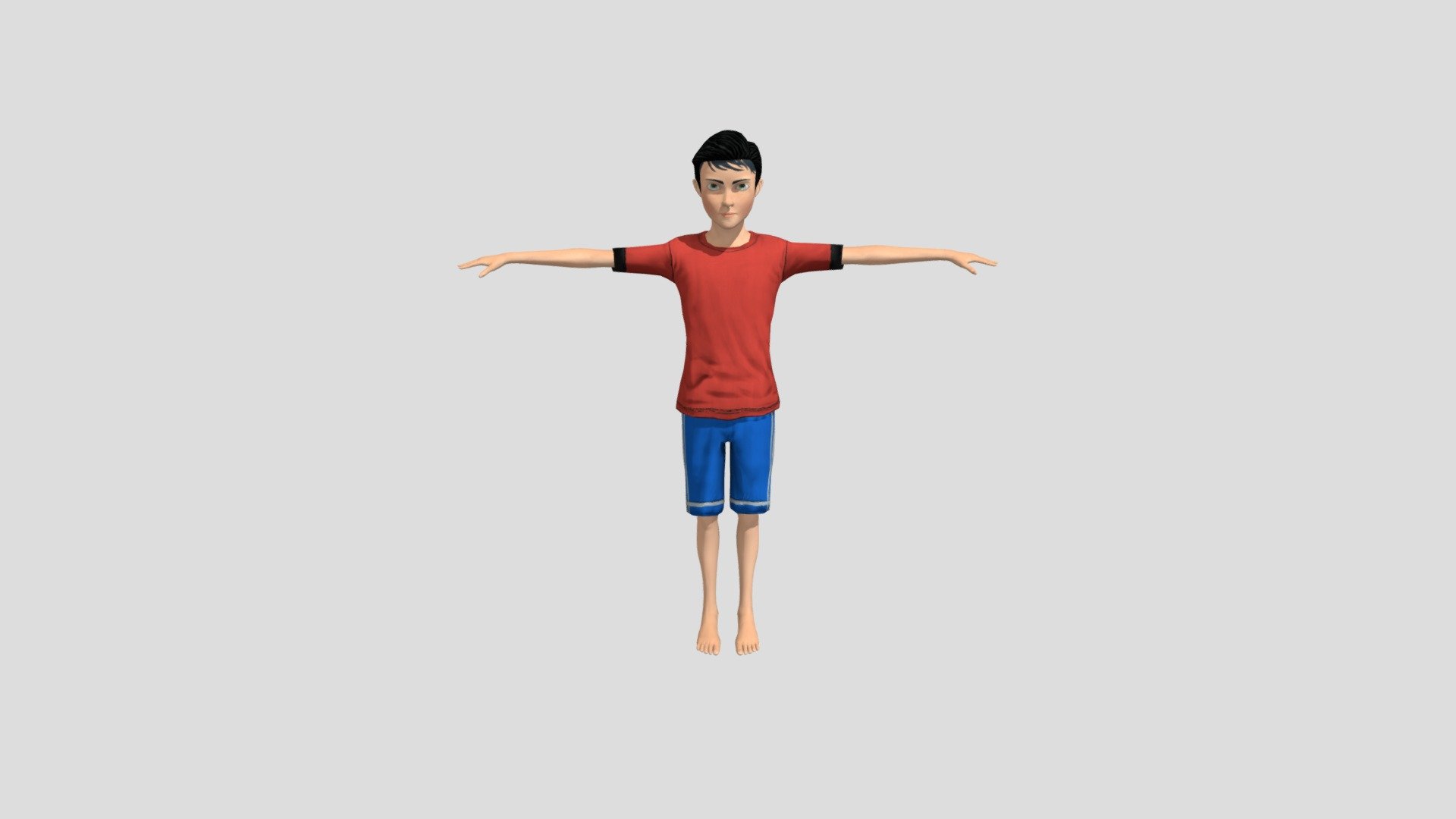 3D male character model ready for rigging and animation.
This character is created with Fuse 3d model
