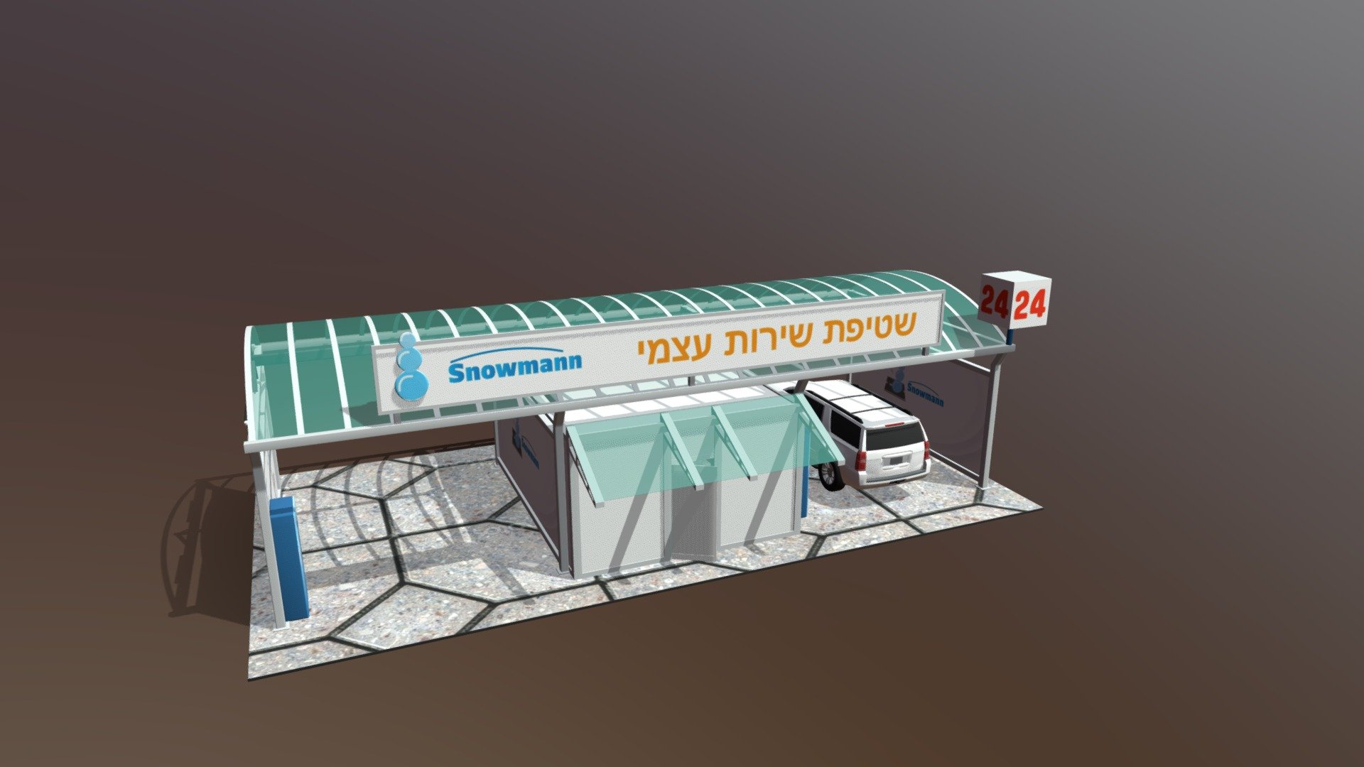 SNOWMANN Car Wash - 3D model by roofstand 3d model