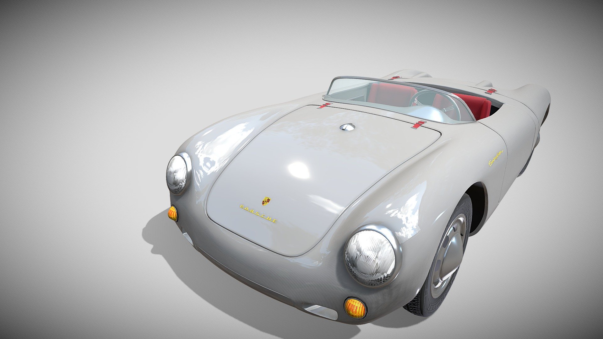 A very accurate model of a Porsche 550 Spyder with a HIGHLY DETAILED INTERIOR. The model comes in four formats:
-.blend, rendered with cycles, as seen in the images;
-.obj, with materials applied and textures;
-.dae, with materials applied and textures;
-.stl, ready to print in 3D;

This 3d model was originally created in Blender 2.71 and rendered with Cycles.
The model has materials applied in all formats, and are ready to import and render.
The model is built strictly out of quads and is subdivisable:

Subdivision 0: 144,350 verts / 141,966 polys
Subdivision 1: 177,411 verts / 174,390 polys
Subdivision 2: 308,381 verts / 303,972 polys

It comes in separate parts, named correctly for the sake of convenience.

For any problems please feel free to contact me.

Don't forget to rate and enjoy! - Porsche 550 Spyder - Buy Royalty Free 3D model by dragosburian 3d model