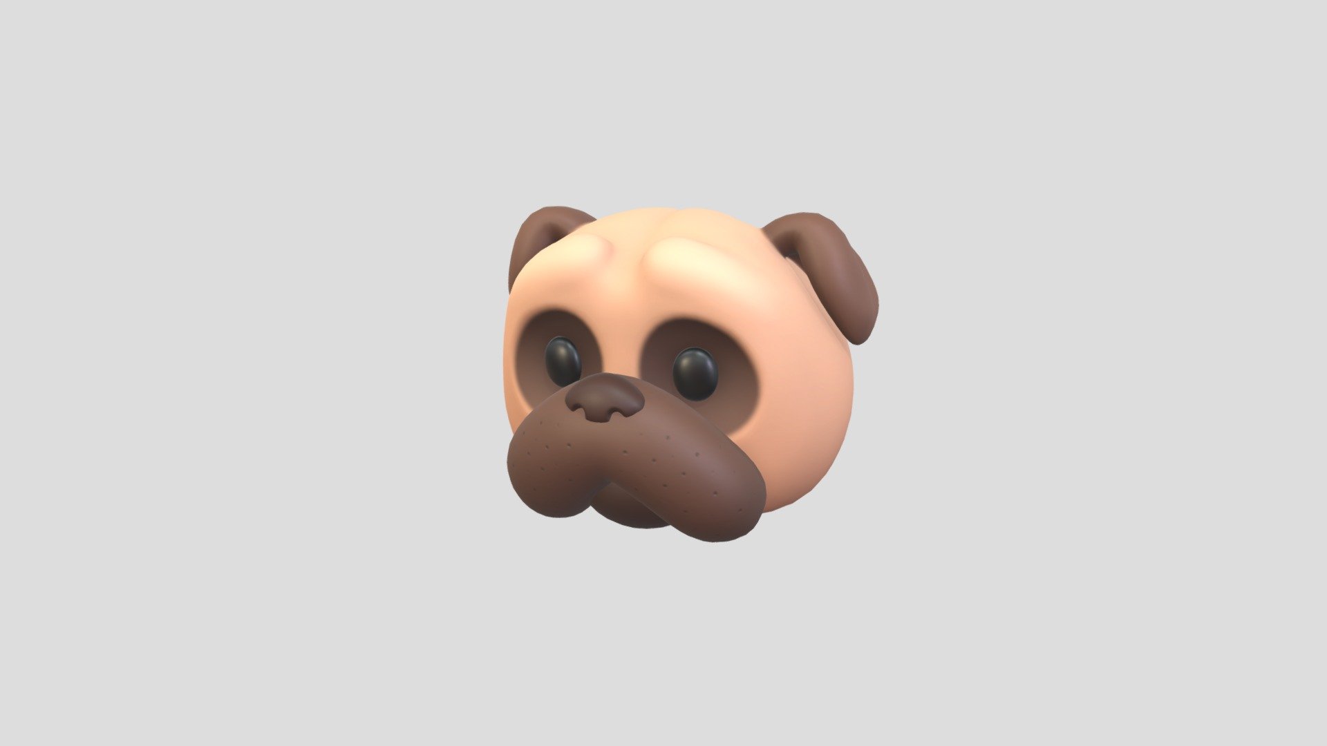 Pug Head 3d model.      
    


File Format      
 
- 3ds max 2021  
 
- FBX  
 
- OBJ  
    


Clean topology    

No Rig                          

Non-overlapping unwrapped UVs        
 


PNG texture               

2048x2048                


- Base Color                        

- Normal                            

- Roughness                         



1,726 polygons                          

1,789 vertexs - Prop164 Pug Head - Buy Royalty Free 3D model by BaluCG 3d model