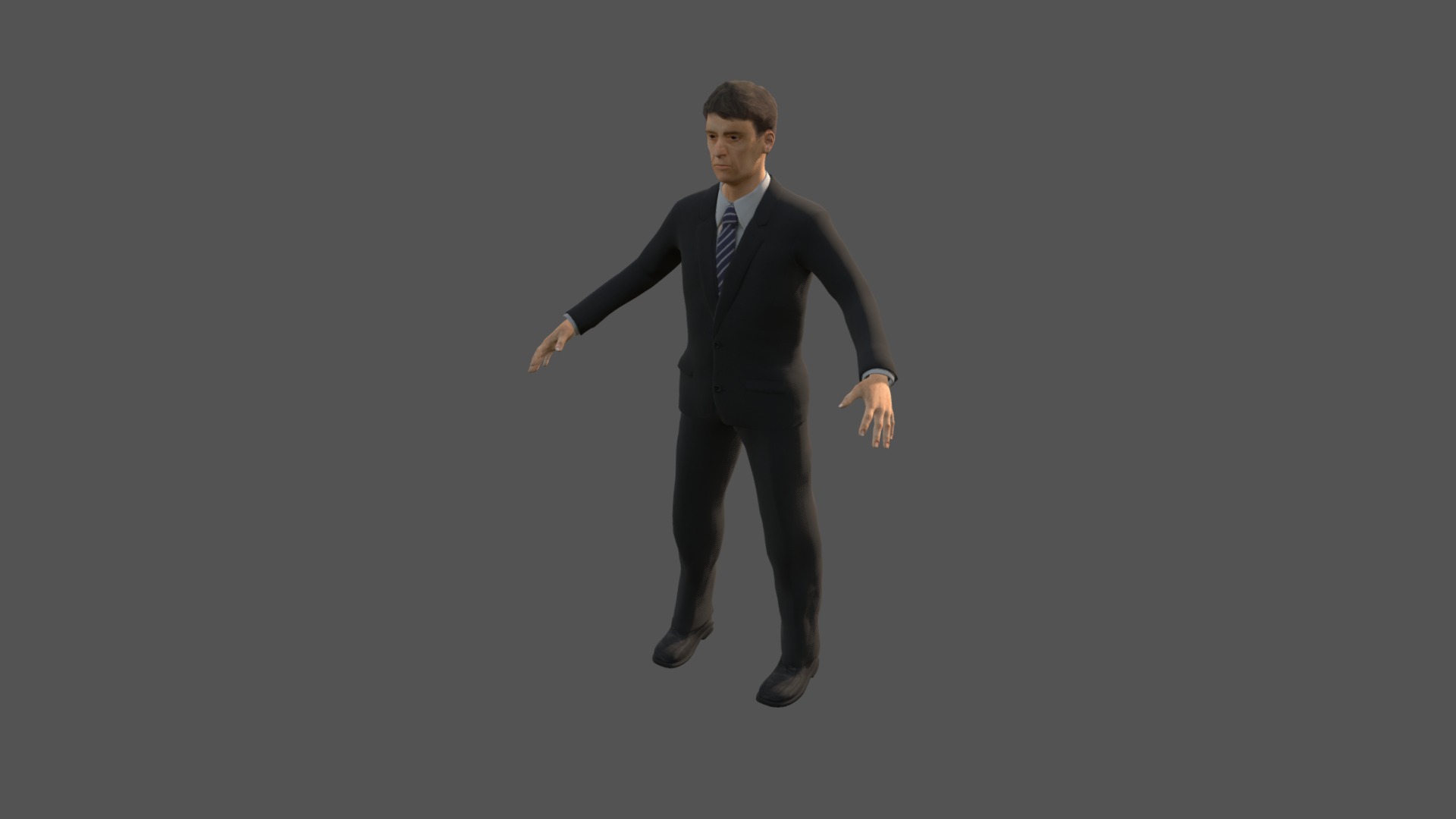 Businessman in middle age. Scene setup for unity ( .unitypackage included ). Model is rigged and avatar setup as humanoid - great for retargeting 3d model
