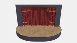 Theatre Stage lightwave, theatre, materials, theater, stage, ready, eevee, theatrical, stagedesign, stage-clear, game, 3d, blender, pbr, low, poly, model, cycles