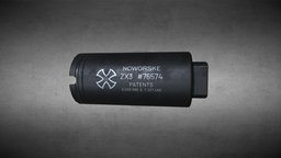 Noworske ZX3 Flash Suppressor flash, hider, muzzle, novel, substancepainter, substance, weapon