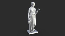 Hebe Statue archeology, greek, ancient, lod, historic, exterior, vintage, greece, antique, props, statue, roman, woman, game-ready, hebe, low-poly, asset, game, art, lowpoly, sculpture