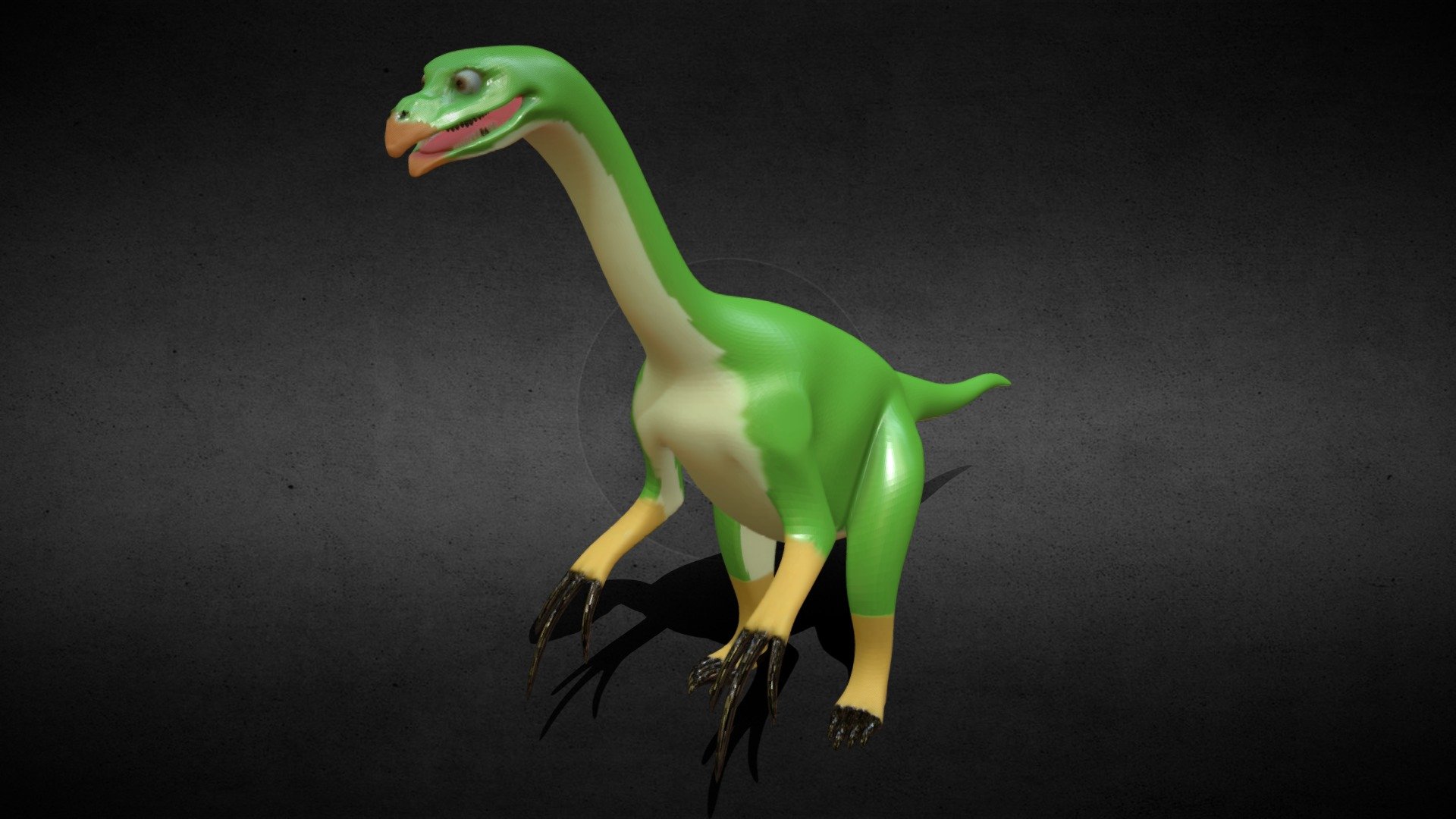 Therizinosuarus without feathers type.
Cartoonize colour scheme 3d model