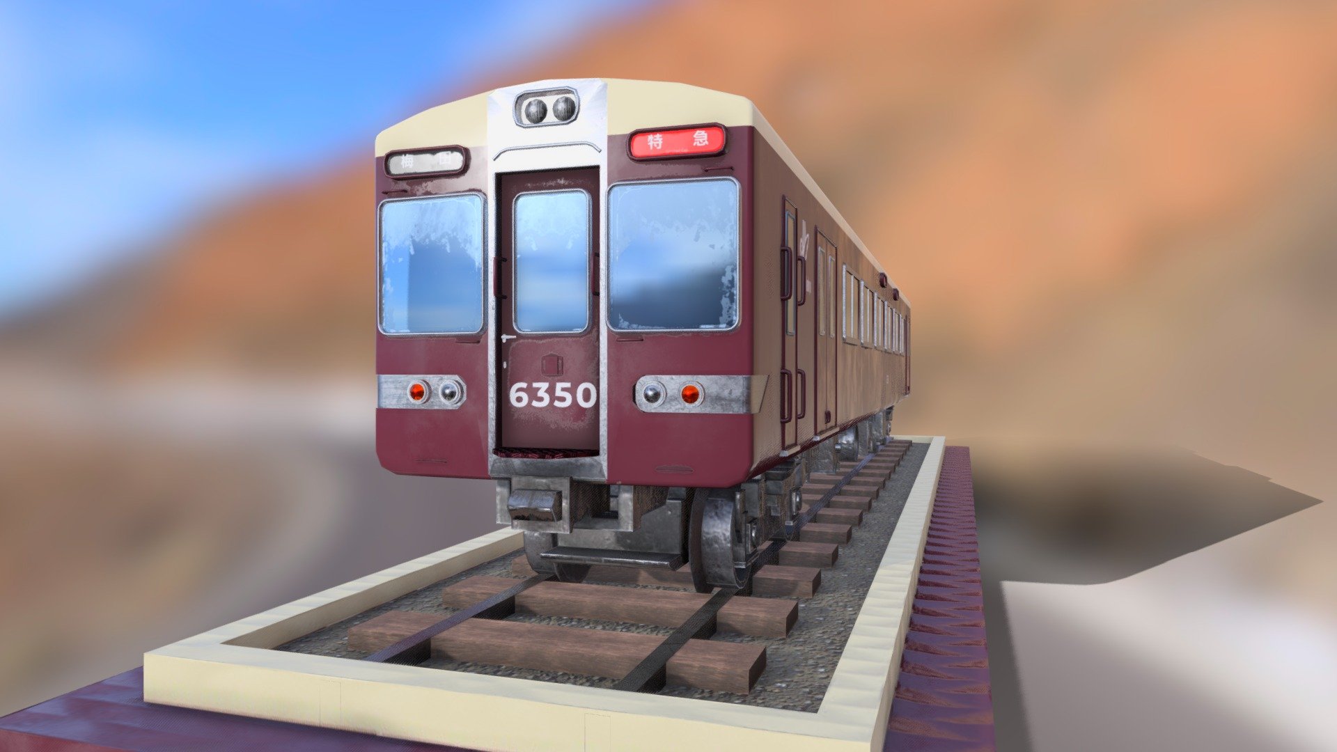 Hankyu train based in Osaka. Also in Sakaisuji line. 
Kind of inaccurate cause I was using Chuo train model I've made in December.



more render here : https://www.artstation.com/artwork/rR2Dka - Hankyu 6300 series - 3D model by imgvertex (@noitanigami) 3d model