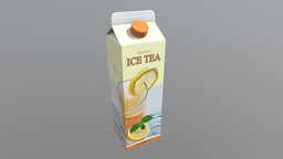 Ice Tea drink, fruit, household, carton, prop, pack, breakfast, store, beverage, supply, kitchen, teatime, plaggy, papercarton, cartonage, thurst, lowpoly, shop