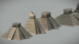Pyramids school, assets, pack, mexico, 2k, tikal, package, pyramids, mexicas, kukulkan, maya, architecture, pbr, history